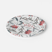 Assiettes En Carton Hiver Botanique Pine Berry Wreath Fête (Angle)