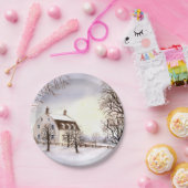 Assiettes En Carton Hiver en Nouvelle-Angleterre (Fête)