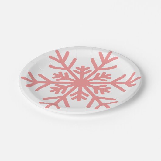 Assiettes En Carton Hiver Flocon de neige Baby shower Plaques de papie (Angle)