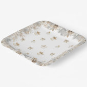 Assiettes En Carton Hiver Floral Angels Baby shower fille (Angulaire)