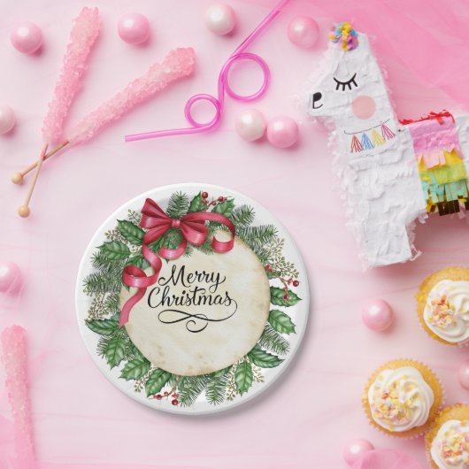 Assiettes En Carton Hiver Joyeux Noël Plaque papier (Fête)