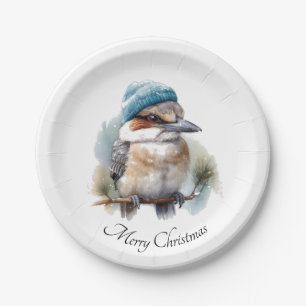 Assiettes En Carton Hiver Kookaburra voeux, personnalisé