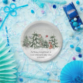 Assiettes En Carton Hiver Neige Bois Animaux Amis Fox Rabbit  (Fête)