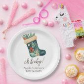 Assiettes En Carton Hiver Oh bébé Noël Baby shower de stockage (Fête)