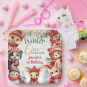 Assiettes En Carton Hiver ONE derland Animaux Noël 1er anniversaire (Fête)
