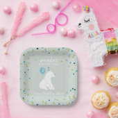 Assiettes En Carton Hiver Onederland Bleu Anniversaire Ours Polaire Ne (Fête)