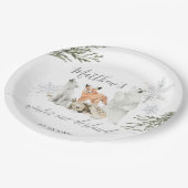 Assiettes En Carton Hiver Onederland Bois Animaux Anniversaire (Angle)