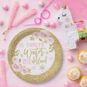 Assiettes En Carton Hiver ONEderland Décorations rose et or (Fête)