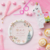 Assiettes En Carton Hiver Onederland Flocon de neige 1ère fête d'anniv (Fête)