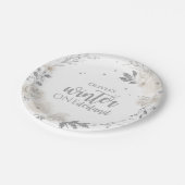 Assiettes En Carton Hiver Onederland Parties scintillant d'argent Plat (Angle)