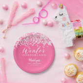 Assiettes En Carton Hiver ONEDERLAND Pink Winter Birday Party (Fête)