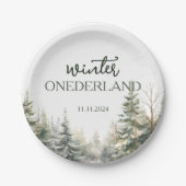 Assiettes En Carton Hiver Onederland Premier anniversaire (Devant)