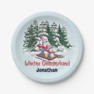 Assiettes En Carton Hiver Onederland Premier anniversaire de mignons p
