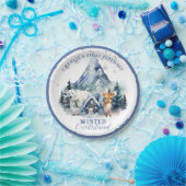 Assiettes En Carton Hiver Onederland Whimsical Woodland 1er anniversai (Fête)