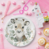 Assiettes En Carton Hiver Reinder Eucalyptus Gold Baby shower Party (Fête)