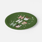 Assiettes En Carton Ho Ho Ho Chats Joyeux Noël (Angle)