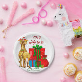 Assiettes En Carton Ho Ho Ho Giraffes de Noël (Fête)