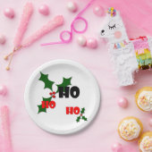 Assiettes En Carton Ho Ho Ho Mistletoe Plaque Papier (Fête)