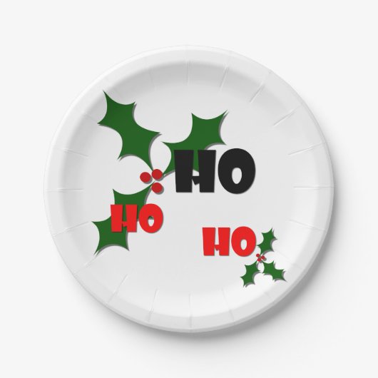 Assiettes En Carton Ho Ho Ho Mistletoe Plaque Papier (Devant)