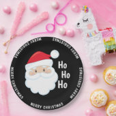 Assiettes En Carton Ho Ho Ho Père Noël Face Joyeux Noël Fêtes Rouge (Fête)