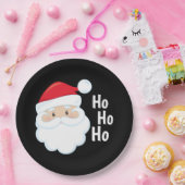 Assiettes En Carton Ho Ho Ho Père Noël Face Noël Fêtes Rouge Blanc (Fête)