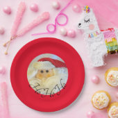 Assiettes En Carton Ho Ho Ho Santa Claus Face Mignonne Noël Rouge (Fête)
