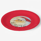 Assiettes En Carton Ho Ho Ho Santa Claus Face Mignonne Noël Rouge (Angle)