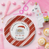 Assiettes En Carton HO HO HO Santa Claus Red Lines Joyeux Noël (Fête)