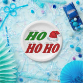 Assiettes En Carton Ho Ho Ho Santa Hat typographie Noël (Fête)