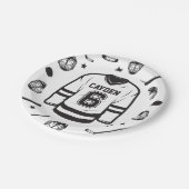 Assiettes En Carton Hockey noir et blanc 6e anniversaire (Angle)