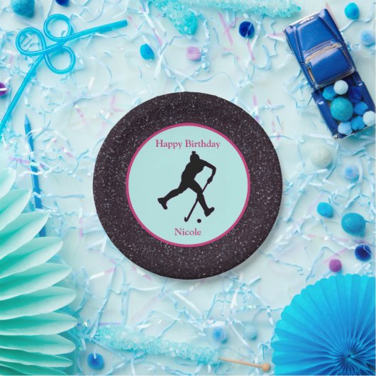 Assiettes En Carton Hockey sur gazon "Joyeux Anniversaire" Plaque papi (Fête)