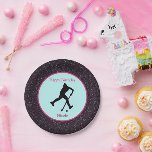 Assiettes En Carton Hockey sur gazon "Joyeux Anniversaire" Plaque papi (Fête)