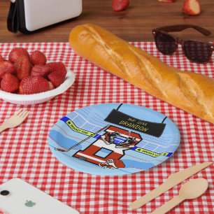 Assiettes En Carton Hockey sur glace B personnalisé