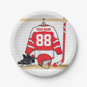 Assiettes En Carton Hockey sur glace du Jersey (Devant)