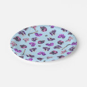 Assiettes En Carton Hockey Sur Glace Filles De Patinage Sur Glace Rose (Angle)