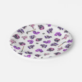 Assiettes En Carton Hockey Sur Glace Filles De Patinage Sur Glace Rose (Angle)