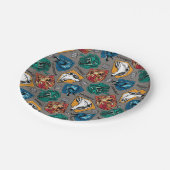 Assiettes En Carton HOGWARTS™ Houses Crosshatched Pattern (Angle)