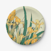 Assiettes En Carton Hokusai grasshopper et iris Japon (Devant)