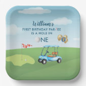 Assiettes En Carton Hole In One Boy Golf Par tee 1er Anniversaire (Recto)