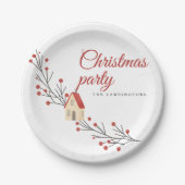 Assiettes En Carton Holiday Berry Branch Christmas (Devant)