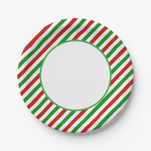 Assiettes En Carton Holiday Candy Cane Paper Plates (Devant)