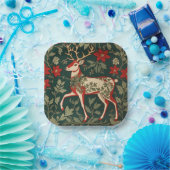 Assiettes En Carton Holiday Cheer Reindeer William Morris Inspired (Fête)
