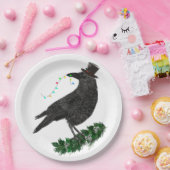 Assiettes En Carton Holiday Crow with Top Hat (Fête)