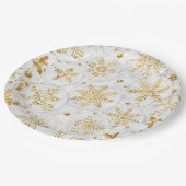 Assiettes En Carton Holiday paper plate in gold and white (Angle)