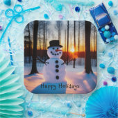 Assiettes En Carton Holiday Snowman (Fête)