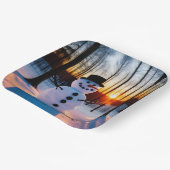 Assiettes En Carton Holiday Snowman (Angulaire)