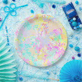 Assiettes En Carton holiES - Splashes pastel motif transparent 1 (Fête)