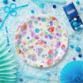 Assiettes En Carton holiES - Splatter multicolore 1 + votre backgr. (Fête)