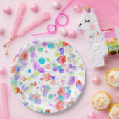 Assiettes En Carton holiES - Splatter multicolore 1 + votre backgr. (Fête)