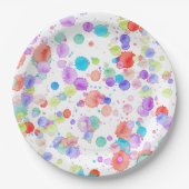 Assiettes En Carton holiES - Splatter multicolore 1 + votre backgr. (Devant)